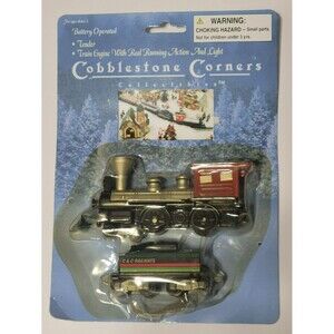 Cobblestone Corners Train Engine And Tender with Real Running Action & Light NEW